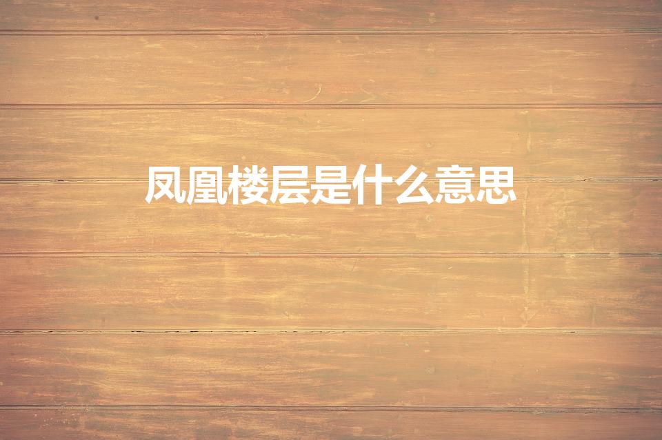 凤凰楼层是什么意思（凤凰层是什么意思啊）