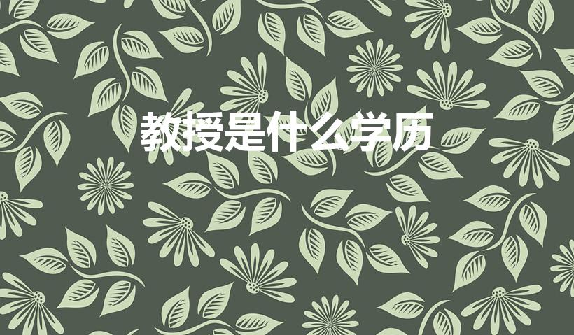 教授是什么学历（大学教授的学历要求）
