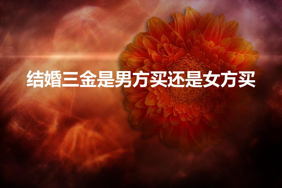 结婚三金是男方买还是女方买（三金是男方买还是女方买）