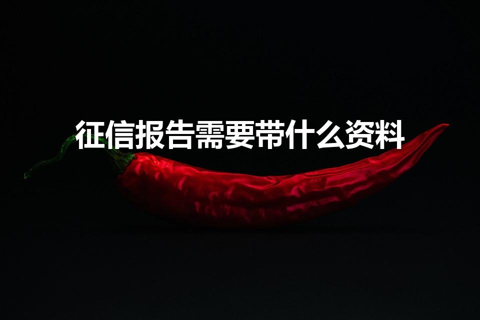 征信报告需要带什么资料（打印征信报告需要携带什么资料）