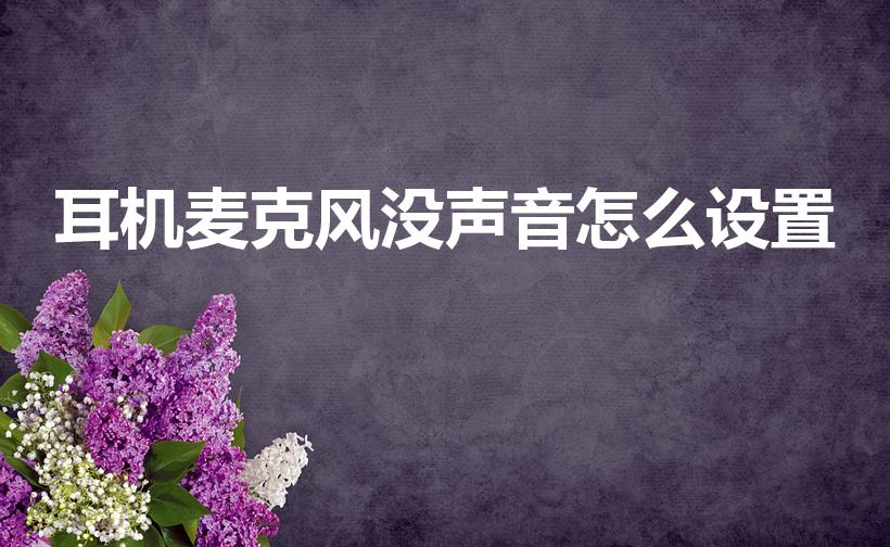 耳机麦克风没声音怎么设置（电脑耳机麦克风没声音怎么设置）