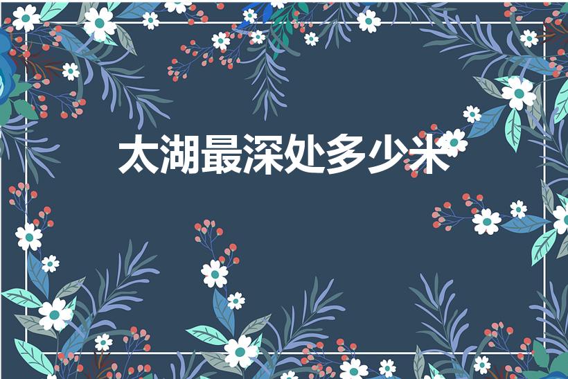 太湖最深处多少米（长江的水深有多深还有太湖的水有多深）