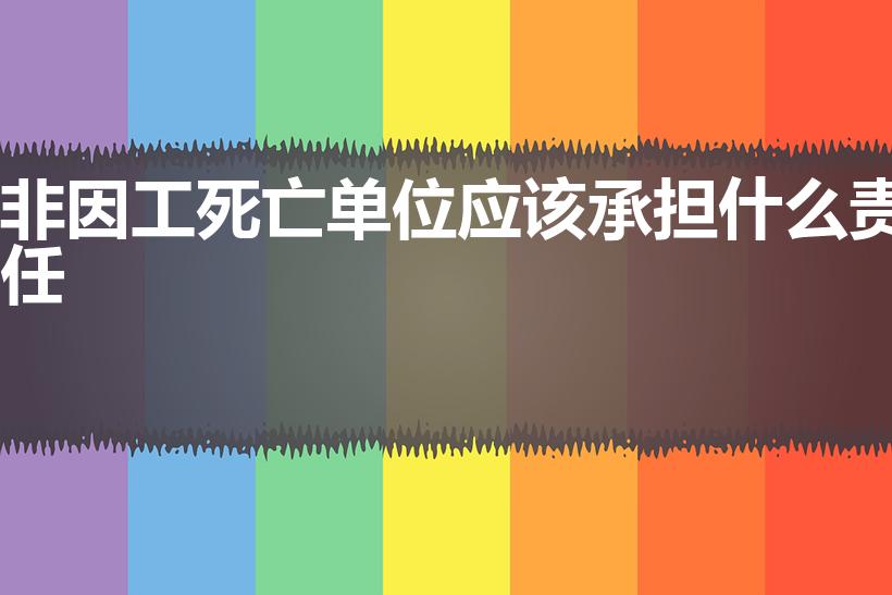 非因工死亡单位应该承担什么责任（员工非工伤死亡怎么赔偿）