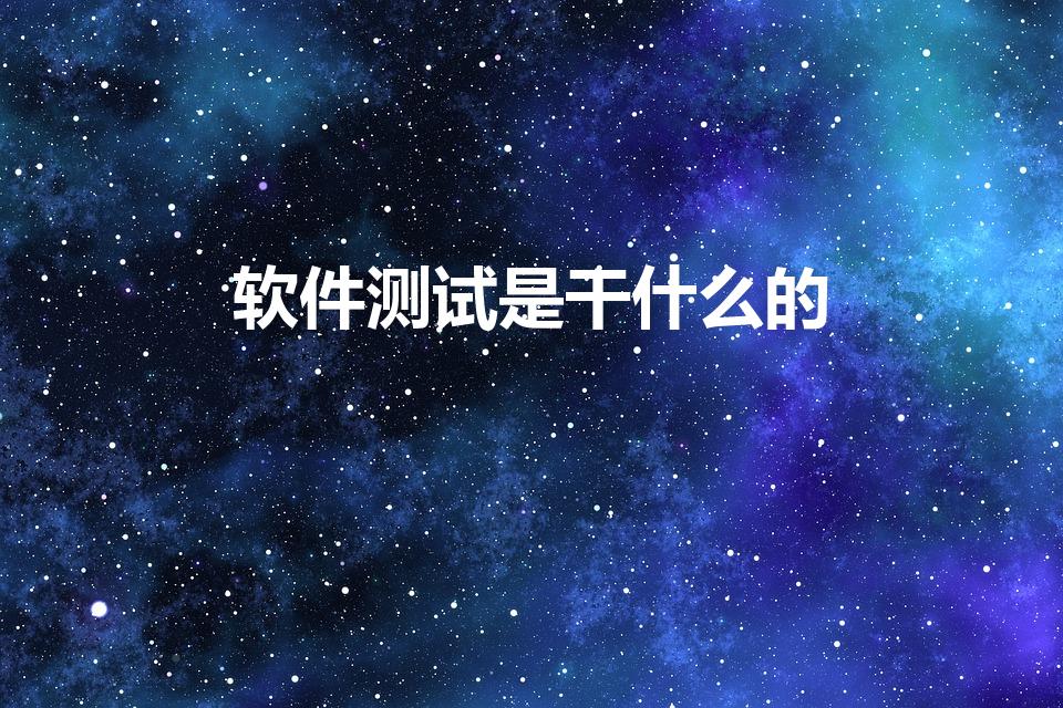 软件测试是干什么的（软件测试主要做什么工作）