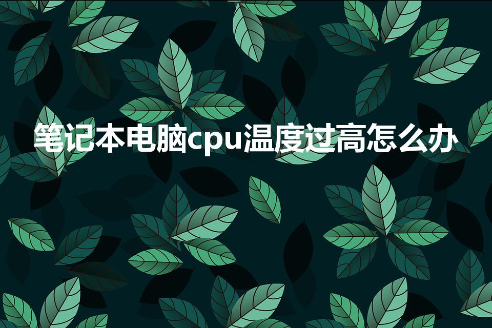 笔记本电脑cpu温度过高怎么办