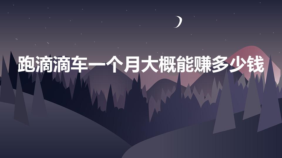 跑滴滴车一个月大概能赚多少钱（滴滴司机一个月能挣多少钱）