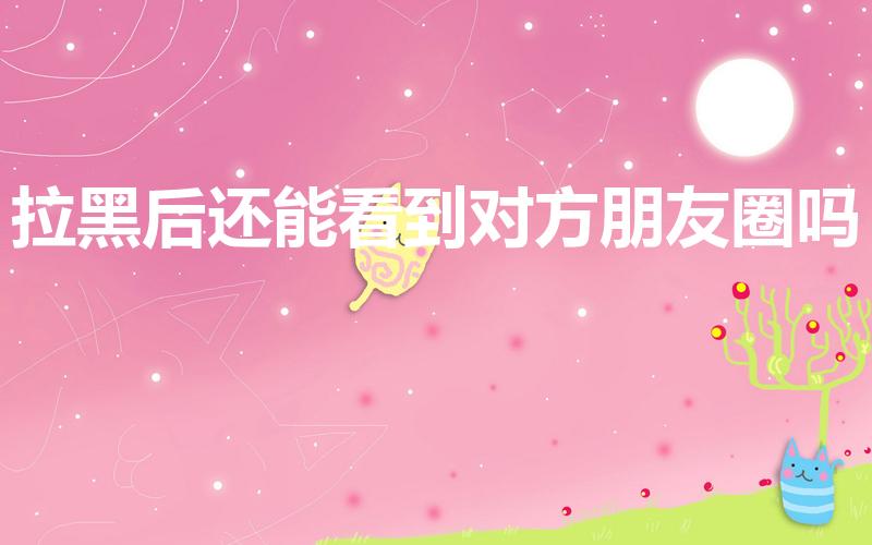 拉黑后还能看到对方朋友圈吗（拉黑了还可以看见朋友圈吗）
