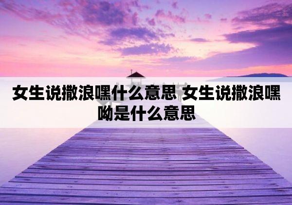 撒浪嘿是什么意思？撒浪嘿的含义和解释