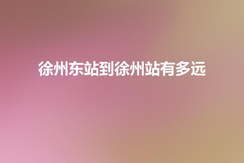 徐州东站到徐州站有多远（徐州站到徐州东站多远）
