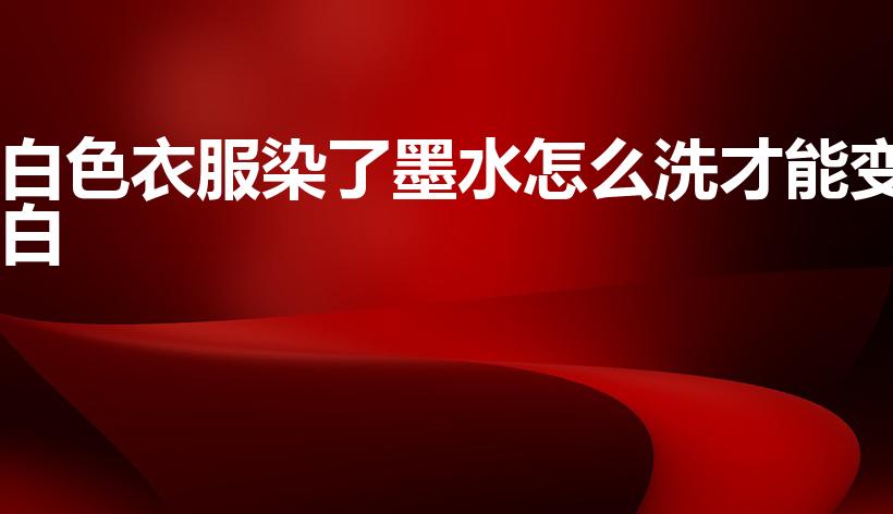 白色衣服染了墨水怎么洗才能变白