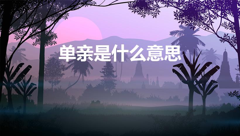 单亲是什么意思（单亲的定义指的是什么）