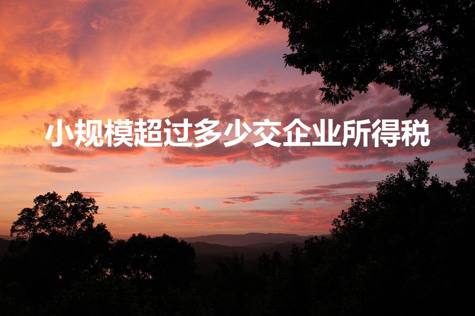 小规模超过多少交企业所得税（小规模企业所得税是多少）