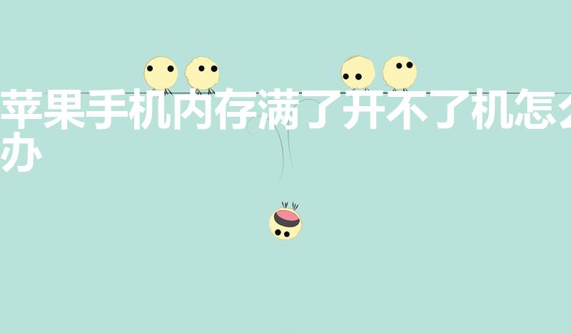 苹果手机内存满了开不了机怎么办