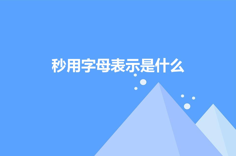 秒用字母表示是什么（秒缩写是min还是mins）