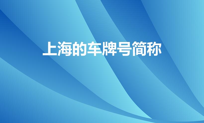 上海的车牌号简称（沪是哪里的车牌）