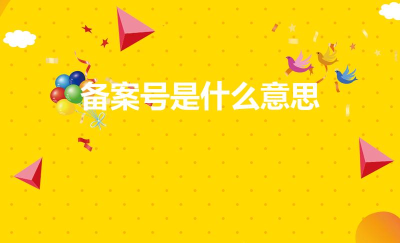 备案号是什么意思（备案号意思是什么）