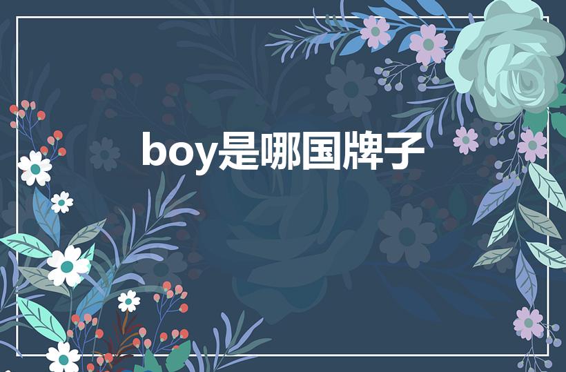boy是哪国牌子（boy是什么牌子中文名）