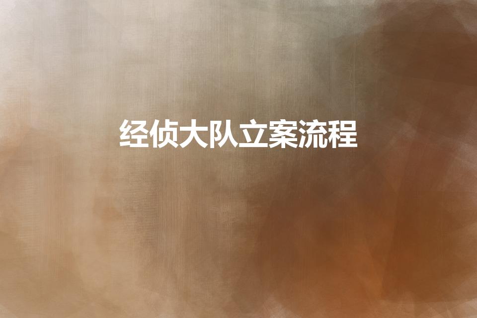 经侦大队立案流程（经侦大队立案程序是怎样的）