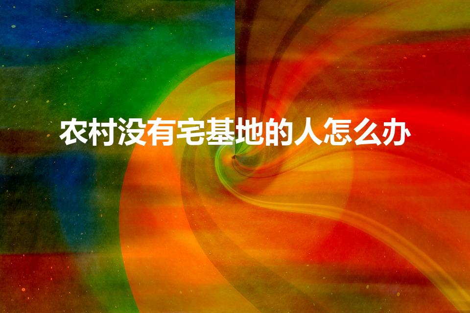 农村没有宅基地的人怎么办（村里没有宅基地怎么办）