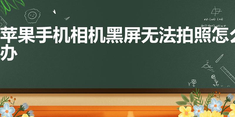 苹果手机相机黑屏无法拍照怎么办（苹果手机相机黑屏怎么办）