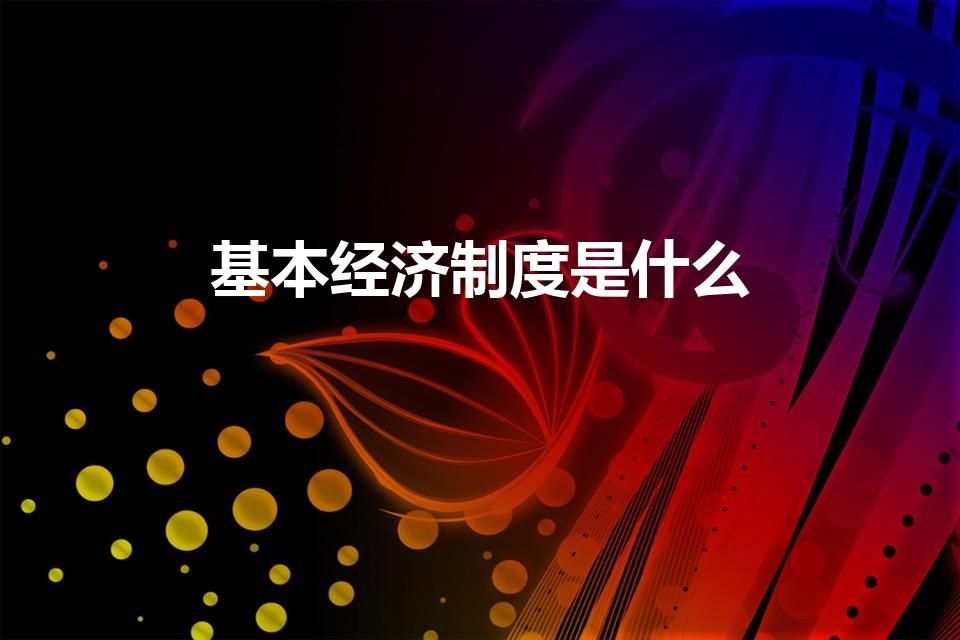 基本经济制度是什么（我国的基本经济制度是什么）