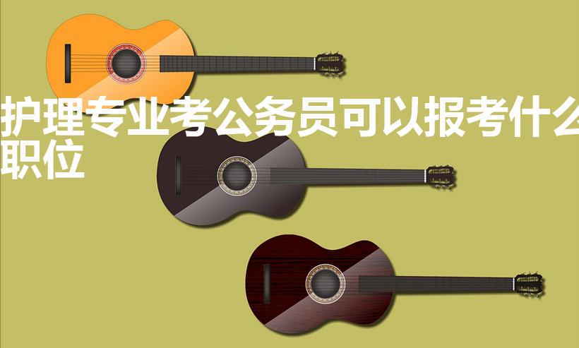 护理专业考公务员可以报考什么职位