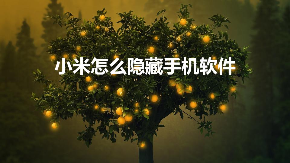小米怎么隐藏手机软件（小米手机怎么隐藏应用图标）