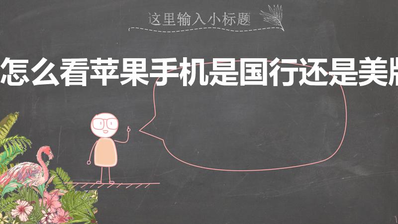 怎么看苹果手机是国行还是美版