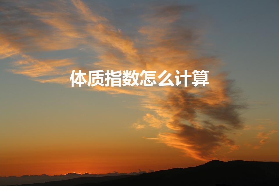 体质指数怎么计算（体质指数怎么算正常值是多少）