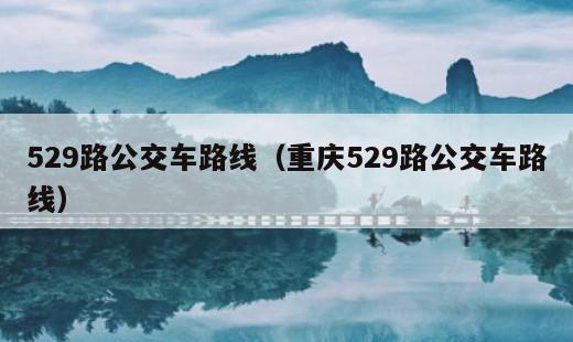 529路公交车路线？重庆529路公交车路线