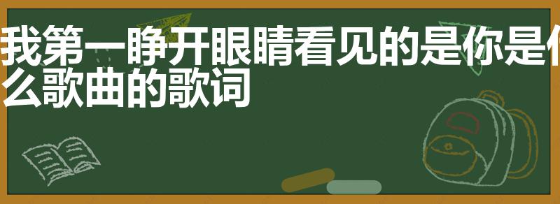 我第一睁开眼睛看见的是你是什么歌曲的歌词