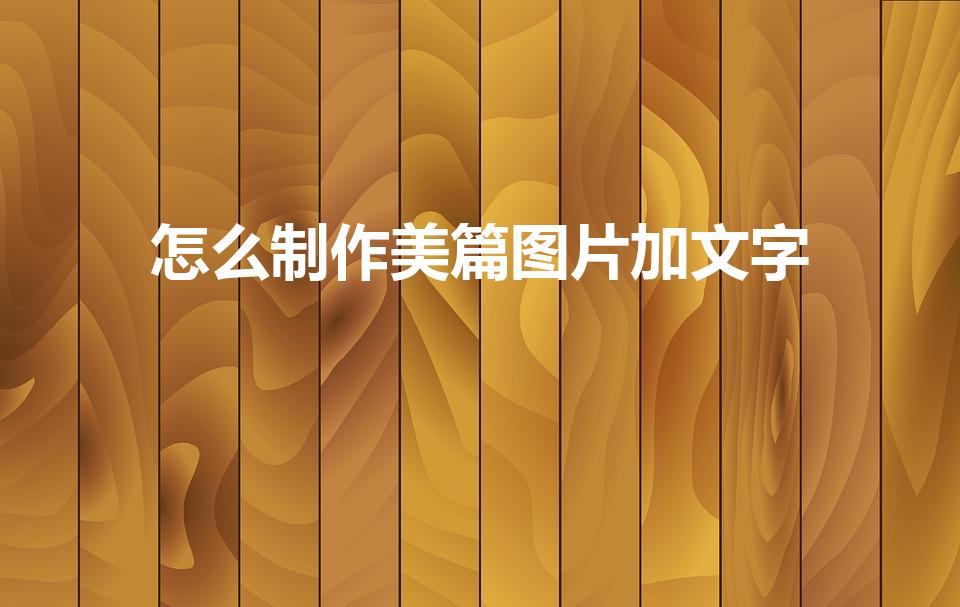 怎么制作美篇图片加文字（怎样制作美篇的文字和图片）
