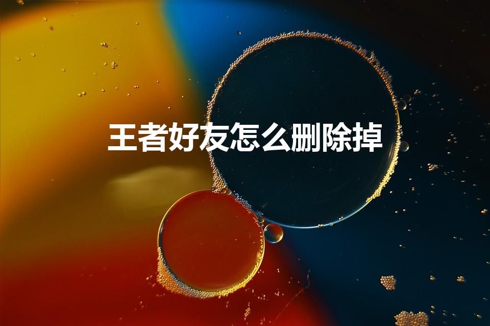 王者好友怎么删除掉（王者荣耀里如何删除好友）