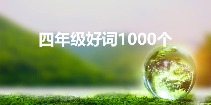 四年级好词1000个（四年级好词有哪些）