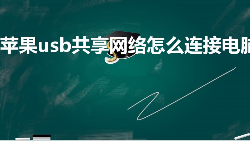 苹果usb共享网络怎么连接电脑