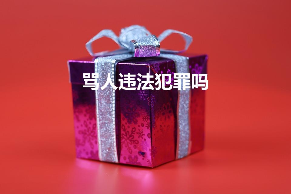 骂人违法犯罪吗（法律上骂人是违法吗）