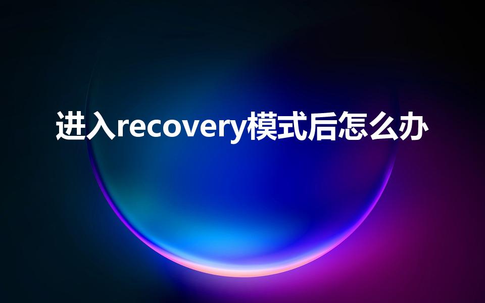 进入recovery模式后怎么办