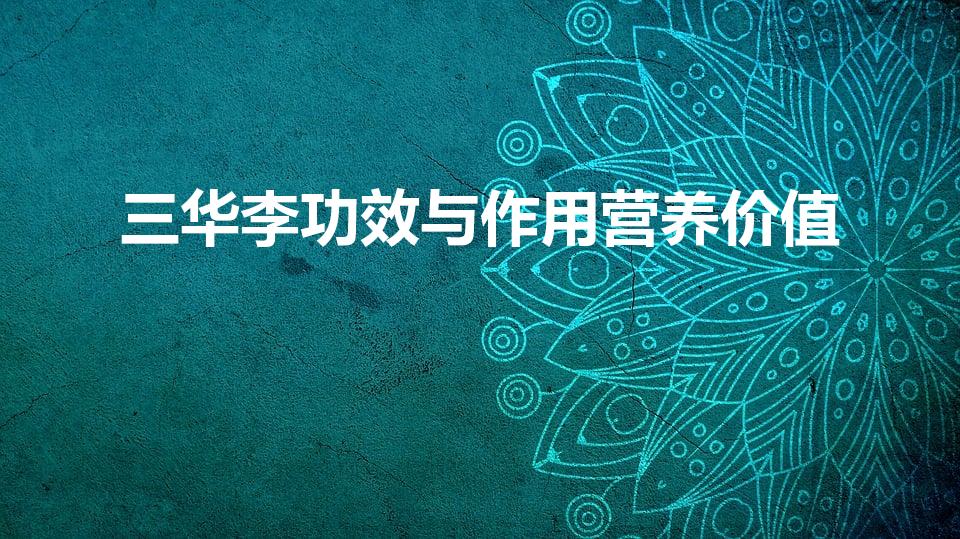 三华李功效与作用营养价值（三华李的营养价值）