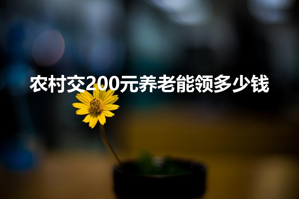 农村交200元养老能领多少钱