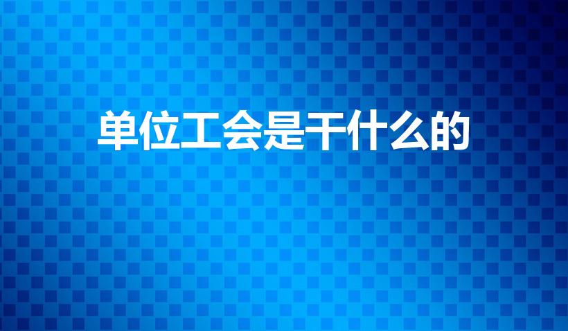 单位工会是干什么的（工会是干什么的呢）