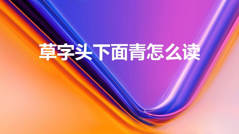 草字头下面青怎么读（草字头,下面一个“青”字读什么）