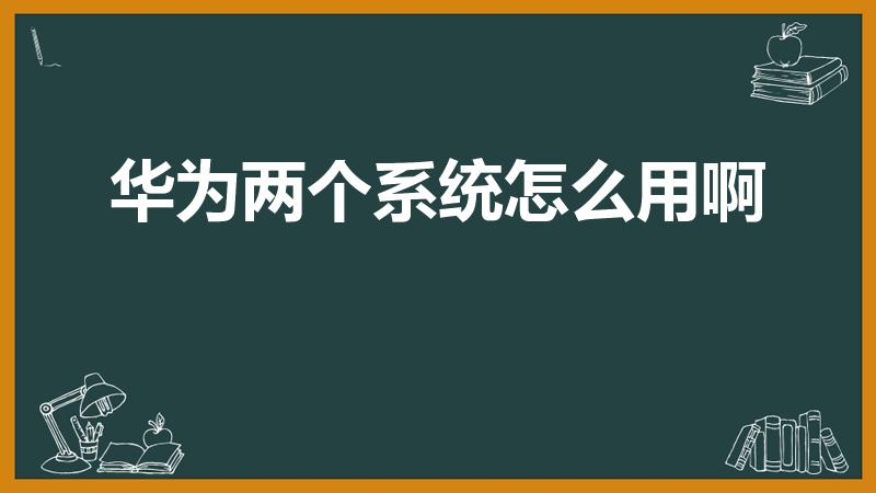 华为两个系统怎么用啊（华为手机怎么开启两个系统）