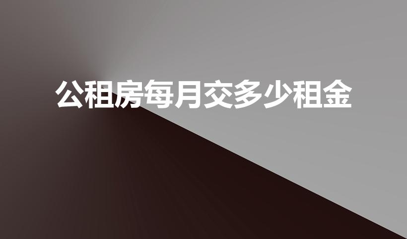 公租房每月交多少租金（公租房首次交多少钱）