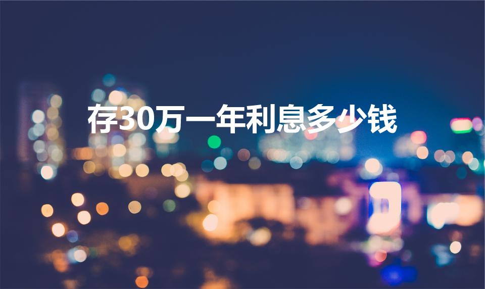 存30万一年利息多少钱（30万元一年利息多少）