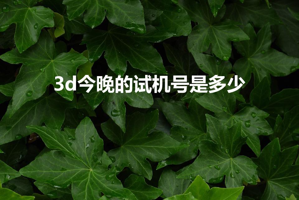 3d今晚的试机号是多少（3d693前后关系是怎么样的）