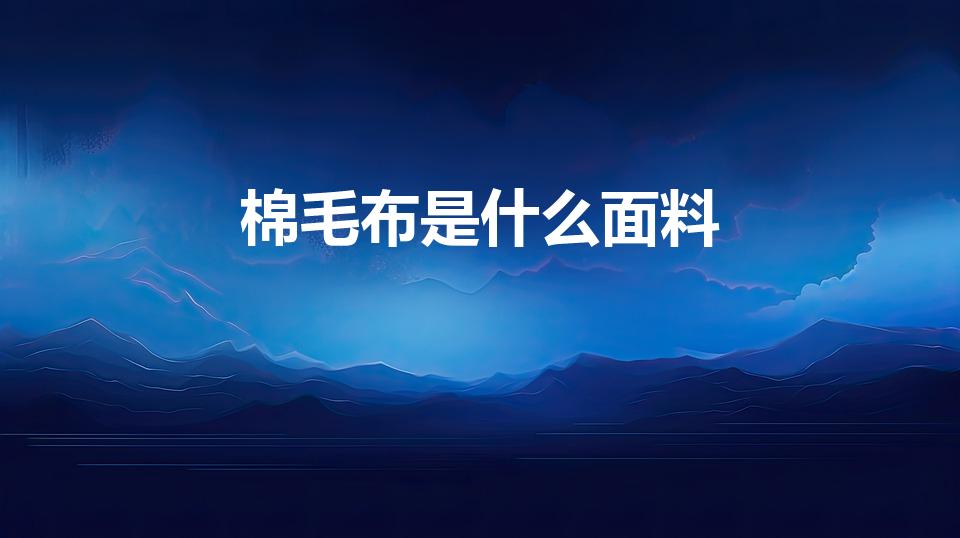棉毛布是什么面料（厚的有毛的棉布叫什么）