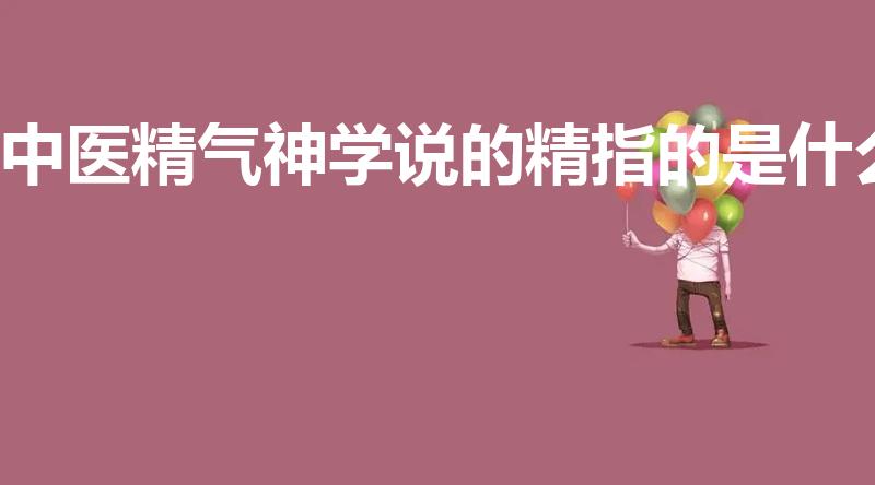 中医精气神学说的精指的是什么
