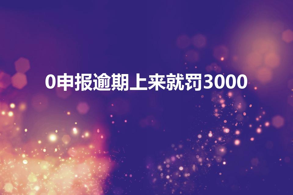 0申报逾期上来就罚3000（零申报逾期未申报罚款多少）