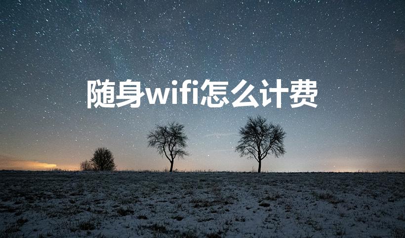 随身wifi怎么计费（随身外带wifi咋交费）