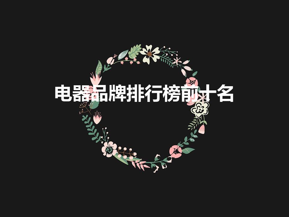 电器品牌排行榜前十名（世界电器品牌排行榜前十名）